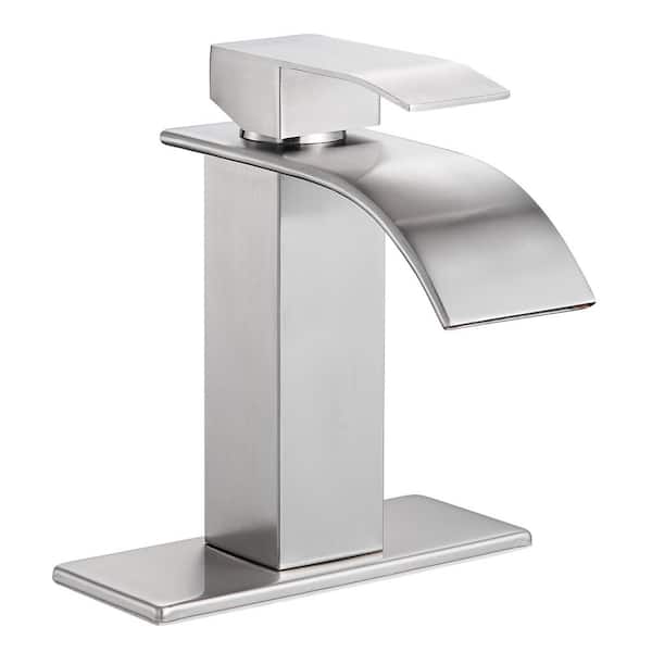 Heemli Arc Waterfall Single Handle Single Hole Bathroom Faucet in