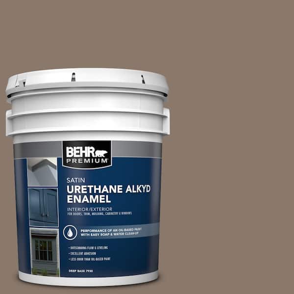 5 gal. #N210-5 Caffeine Urethane Alkyd Satin Enamel Interior/Exterior Paint