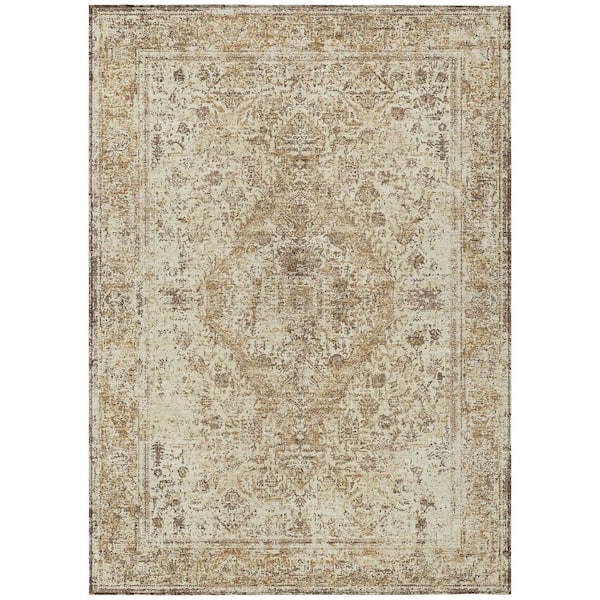 Chantille Machine Washable Indoor/Outdoor Abstract ACN3171 Wheat 5 ft. x 7 ft. 6 in. Area Rug