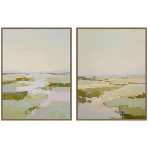 2 Piece Sylvie Calming Landscape I & II by Amy Lighthall Abstract Framed Art Print Set 42 in. x 32 in.