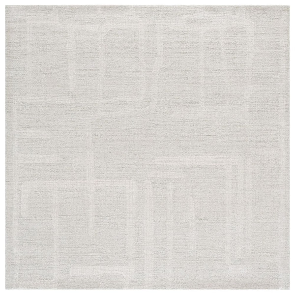 SAFAVIEH Abstract 6 ft. x 6 ft. Sage Green/Ivory Abstract Lines square Area Rug