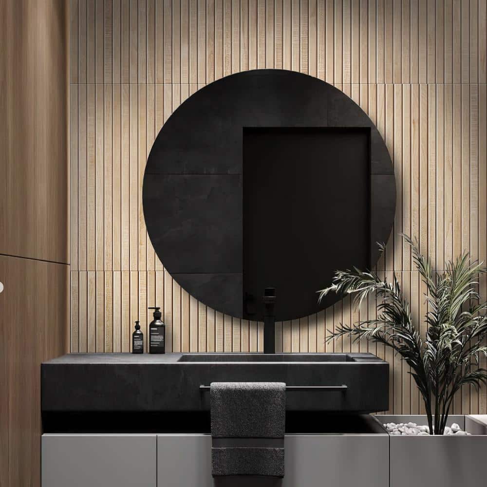 Large Beige Rectangular Matte Porcelain Wall and Floor Tile