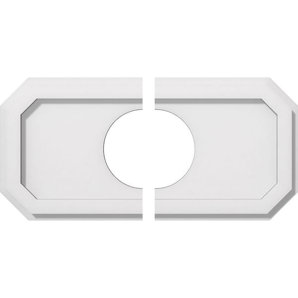 Ekena Millwork 18 in. x 9 in. x 1 in. Emerald Architectural Grade PVC Contemporary Ceiling Medallion (2-Piece)