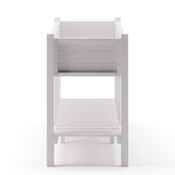 Raised Garden Bed, Elevated Wood Planter Box Stand for Backyard, Patio, Balcony-White