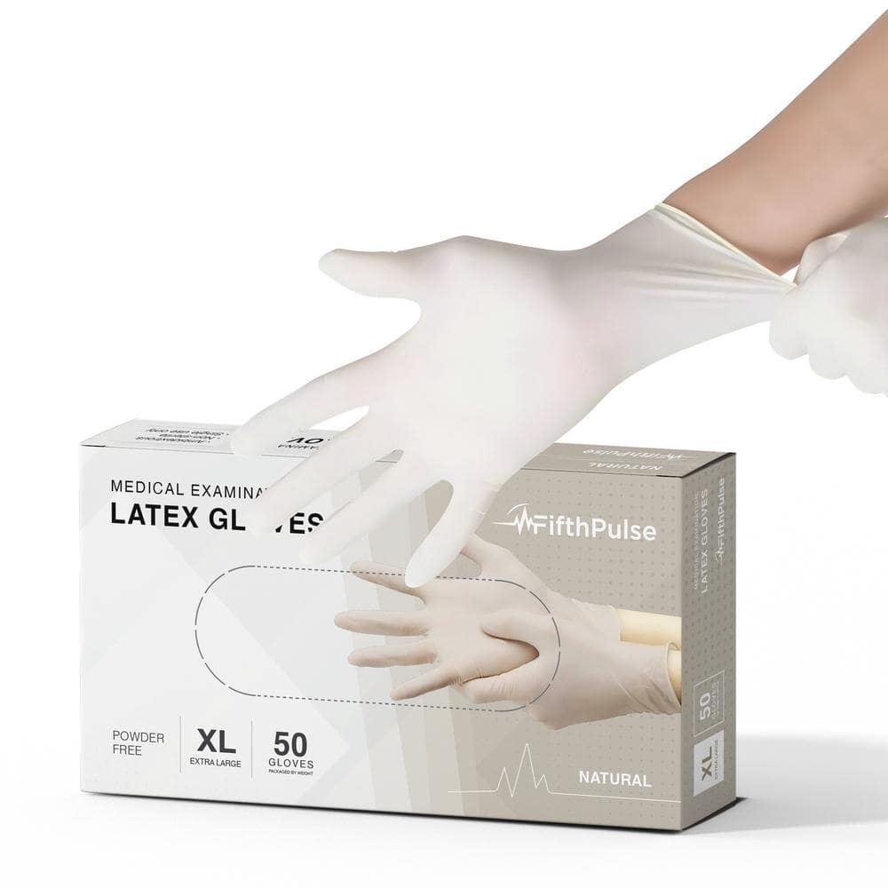 Extra Large - Latex Gloves, Powder Free - Medical Examination Disposable Gl