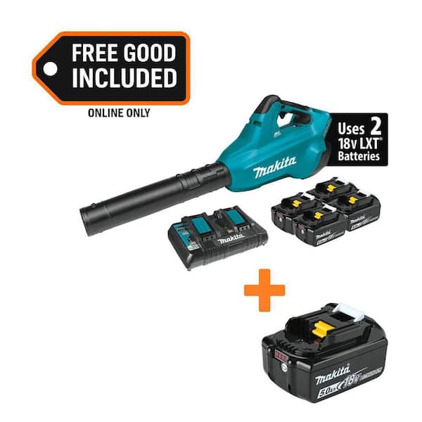 120 MPH 473 CFM 18V x2 (36V) LXT Lithium-Ion Brushless Blower Kit with 4 5.0 Ah Batteries w/ 18V LXT Battery Pack 5.0Ah