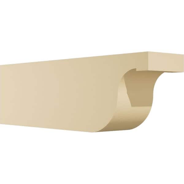 Ekena Millwork 4 in. W x 6 in. H x 20 in. L Standard Del Monte Signature Urethane Outlooker Rafter Tail, Primed Tan