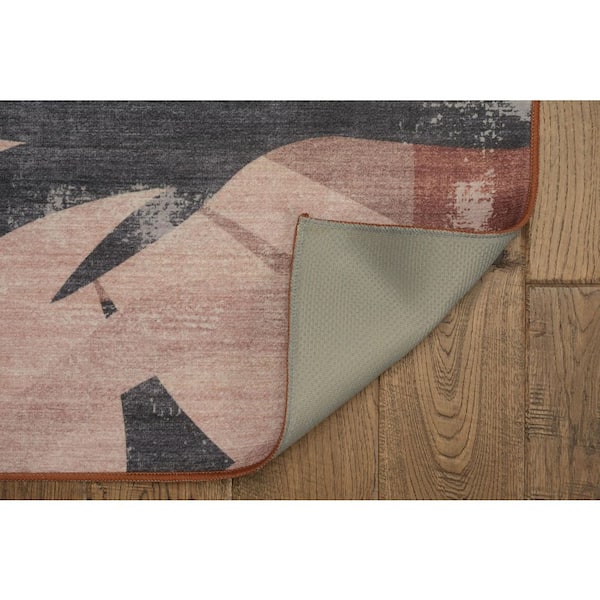 Seattle Orange and Cream 2 ft. W x 3 ft. L Washable Polyester Indoor/Outdoor Area Rug