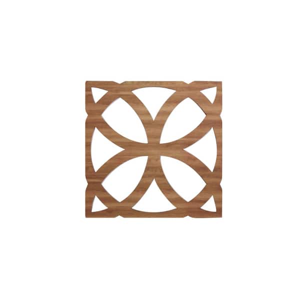 Ekena Millwork 7-3/8 in. x 7-3/8 in. x 1/4 in. Walnut Extra Small Daventry Decorative Fretwork Wood Wall Panels (10-Pack)