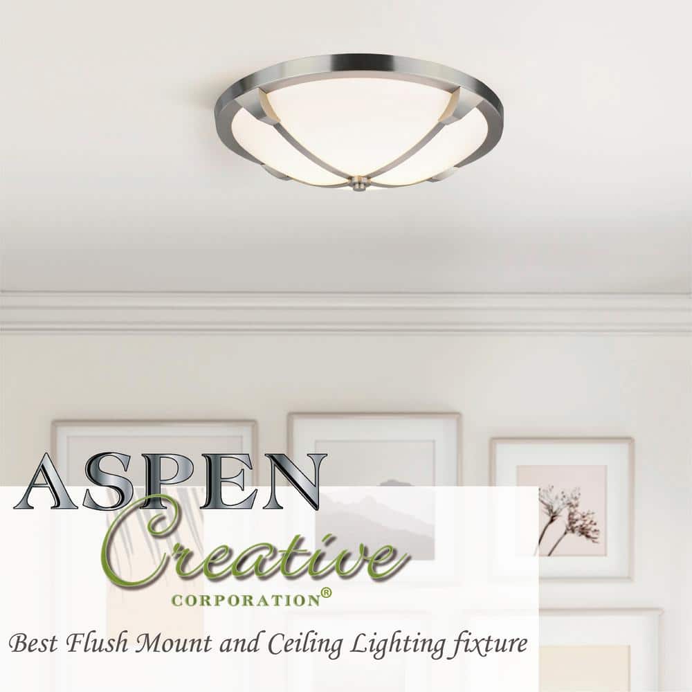 Brushed Nickel 16" Wire Shade Flush Mount Ceiling Light