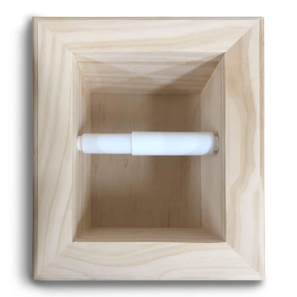 Taylor-3 recessed in wall Solid Wood toilet paper holder, holds any size  roll - 7 x 8.5 - WG Wood Products