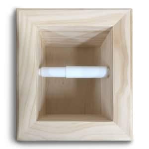 Tripoli Recessed Solid Wood Toilet Paper Holder in Unfinished Niche Frame