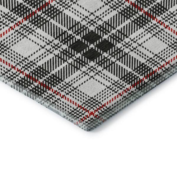 Mayfield Premium Machine Washable Abstract AMF993 Black 3 ft. x 4 ft. Area Rug