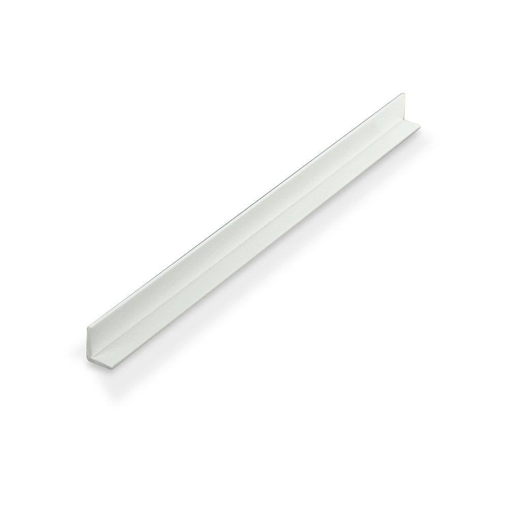 5/16 in. D x 7/16 in. W x 72 in. L White Styrene Plastic 90° Uneven Leg An