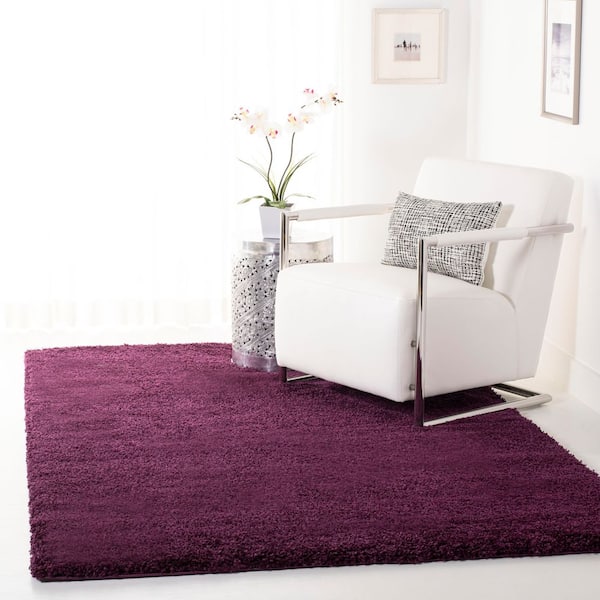 California Shag 2 ft. x 3 ft. Purple Solid Flokati Area Rug