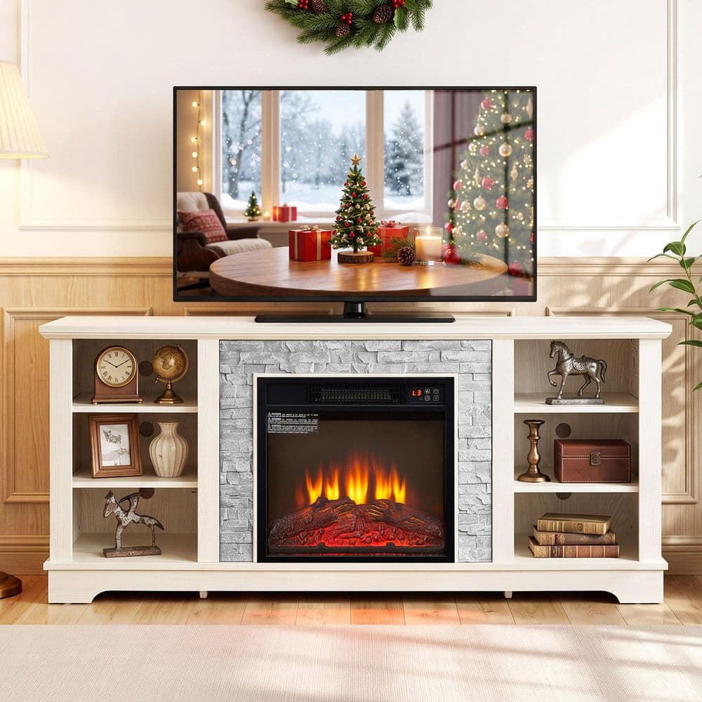 ToolCat 58.31 in. Freestanding TV Stand with 18 in. Electric