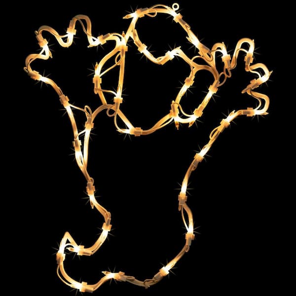 15 in. Lighted Ghost Halloween Window Silhouette Decoration