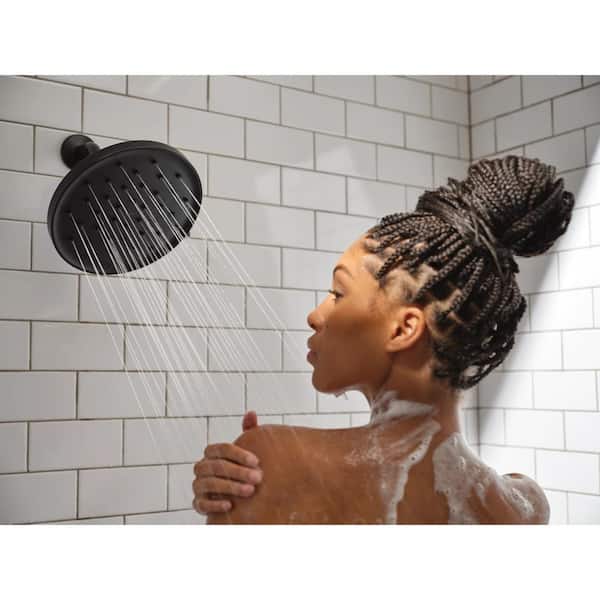 Verso 8-Spray Patterns 9 in. Wall Mount Fixed Shower Head Rainshower with Infiniti Dial and Magnetix Docking Matte Black