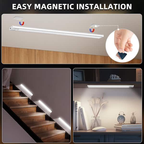 ◆コイズミ◆LED照明器具◆AD1147B27◆Z-2601DL4◆ Lukyamzn White LED Under Cabinet Light with Motion Sensor Lamp, 3