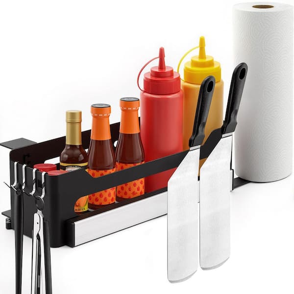 Side Griddle Caddy Spice Racks for Blackstone 28 in. and 36 in. Griddles, Prep Cart, and BBQ Accessories Storage(1-Pack)