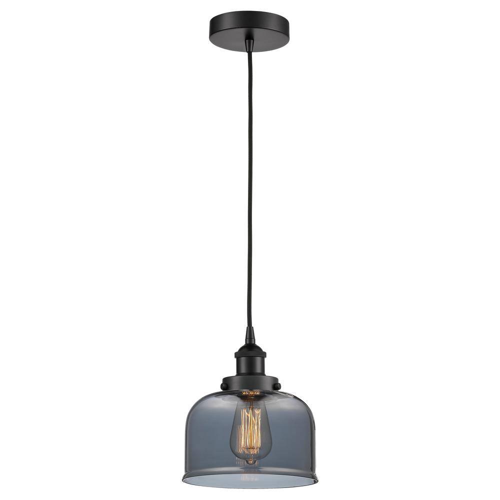 Bell 60-Watt 1-Light Matte Black Standard Mini Pendant Light Smoked Glass Shade price history on PriceWatchPro