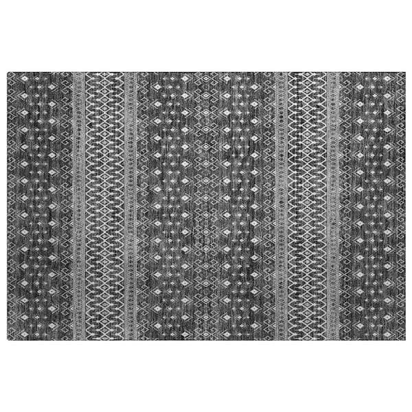 Dream Shag Premium Machine Washable Abstract ADS708 Gray 2 ft. x 3 ft. Accent Rug