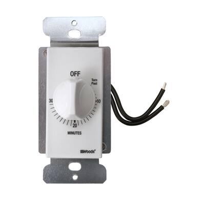 20-Amp 30-Minute In-Wall Spring Wound Countdown Timer Switch, White