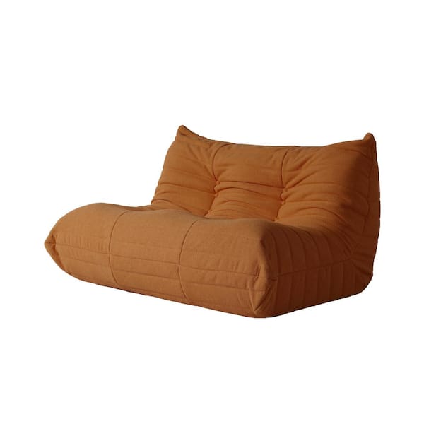 J&E Home 34.25 in. W Armless Teddy Velvet Modular Lazy Floor Sofa in. Green