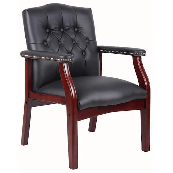 TIRAMISUBEST TD Garden Solid Wood Outdoor Dining Chair with Black Cushions
