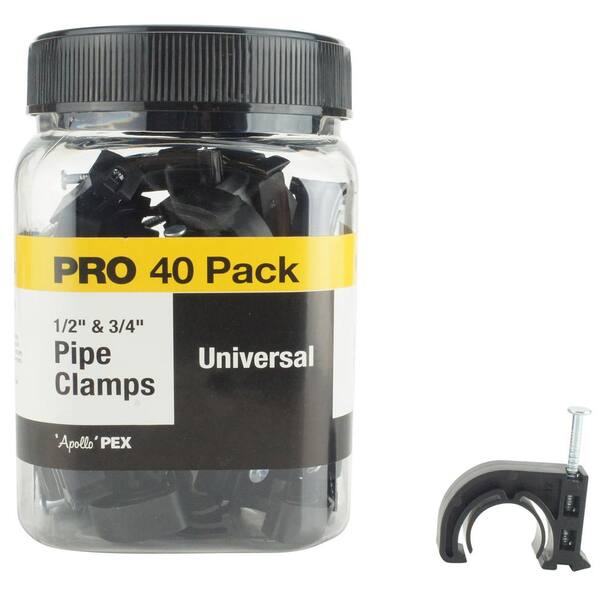 Apollo 1/2 in. and 3/4 in. 2-in-1 PEX Pipe J-Hook Pipe Support Pro Pack (40-Pack)