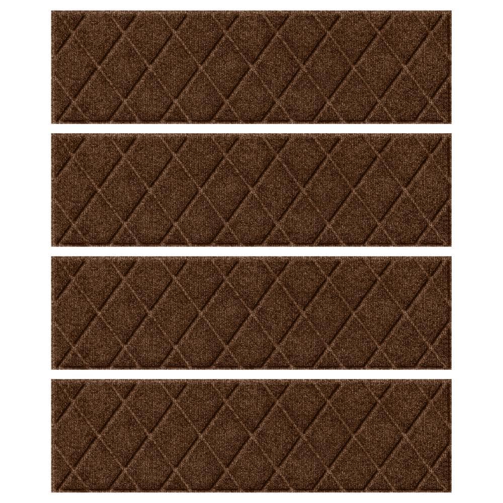 Waterhog Argyle Dark Brown 8.5 in. x 30 in. PET Polyester Indoor Outdoor St
