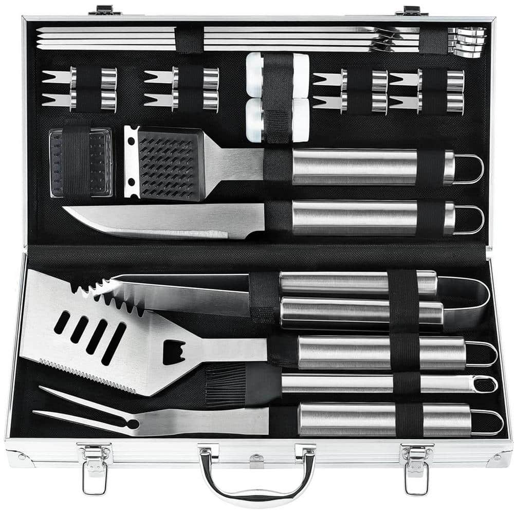 Dyiom 21-Piece Heavy-Duty BBQ Tools Set Premium Stainless Steel Grill Set with Aluminum Case and Apron
