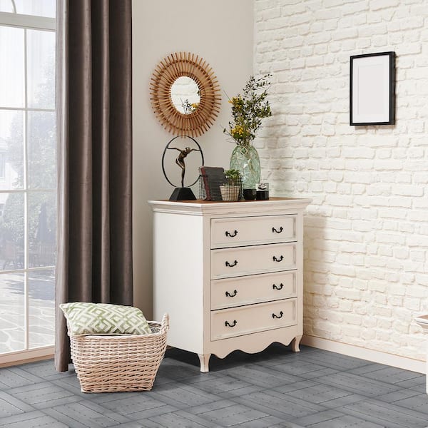 Karl home 0.98 ft. x 0.98 ft. Composite Deck Tile in Gray (27 Per Case)
