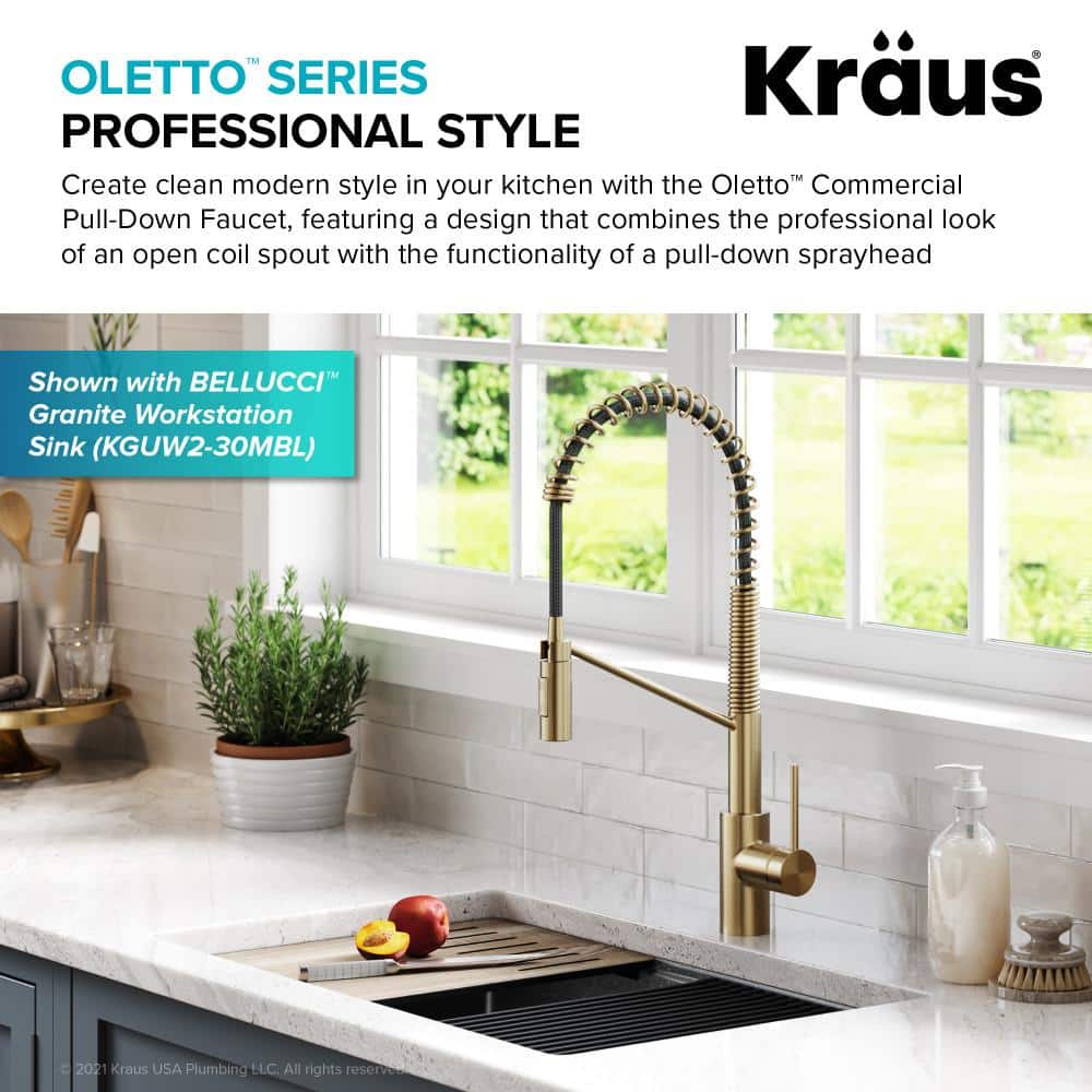 Antique Bronze Commercial Style Pull-Down Kitchen Faucet
