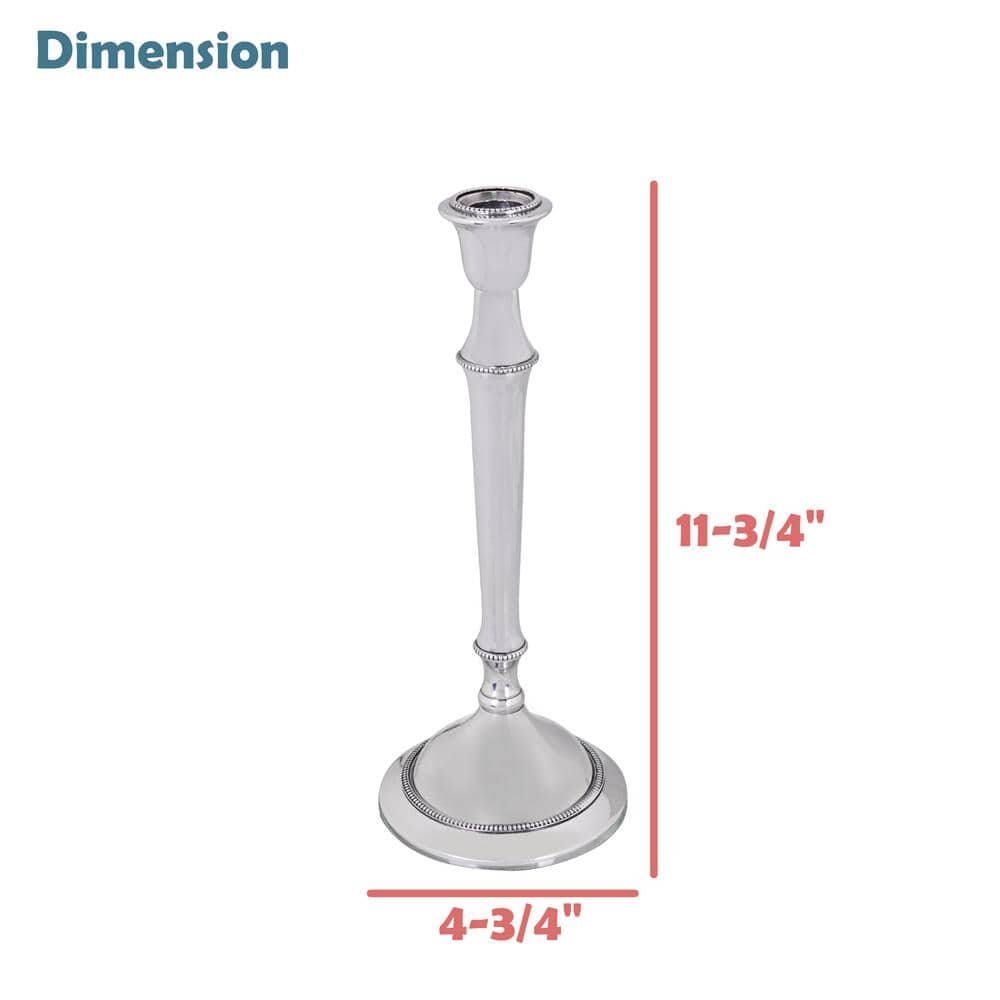 Nickel Aluminum 11.75" Tabletop Christmas Candlestick Holder