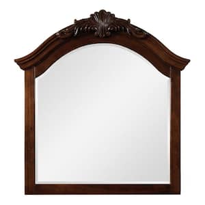 Spadefoot Brown Cherry 41.25 in. W x 42.5 in. H Classic Arched / Crowned Top Solid Wood Framed Mirror
