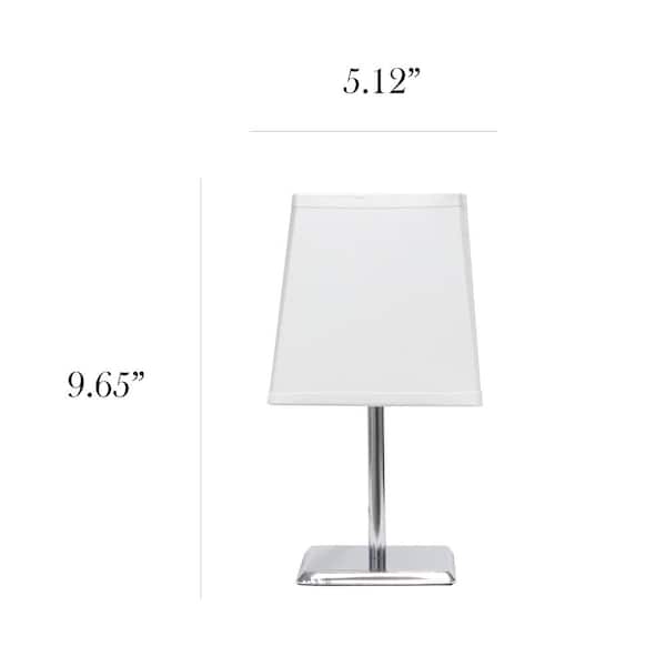 Chrome Mini Table Lamp, Table Lamp With Black Square Shades