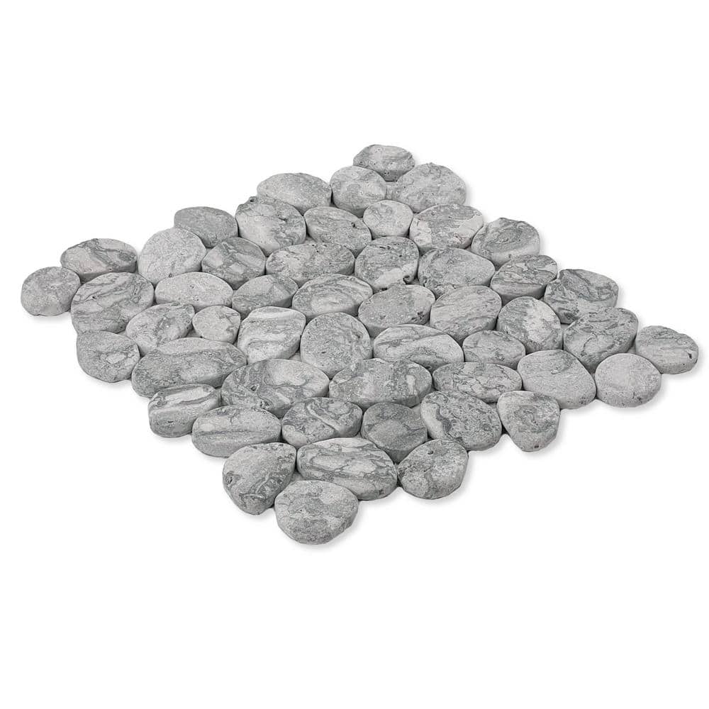 Dove Gray Marble Pebble Mosaic Tile for Wall and Floor