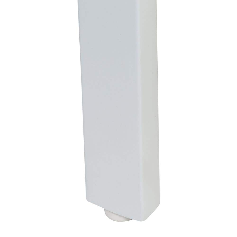 Adjustable White Wood and Metal A-Frame Ladder Shelf