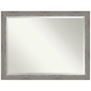 Regis Barnwood 44.38 in. x 34.38 in. Rustic Rectangle Framed Grey Bathroom Vanity Wall Mirror