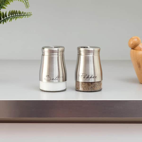 Stainless Steel Salt and Pepper Shakers Set for Kitchen Condiments 