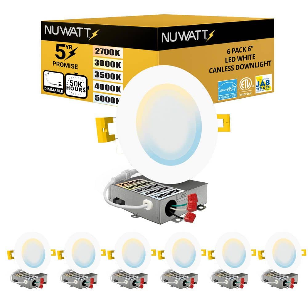 6 in. 15-Watt Selectable CCT Remodel or New Construction Canless Recessed Kit, 6-Pack price history on PriceWatchPro