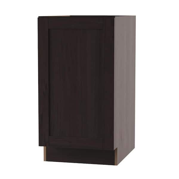 Shaker Assembled 18x34.5x24 in. Pull Out Trash Can Base Kitchen Cabinet in Satin White