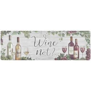 Cozy Living Wine Not Grey 17.5 in. x 55 in. Anti Fatigue Kitchen Mat