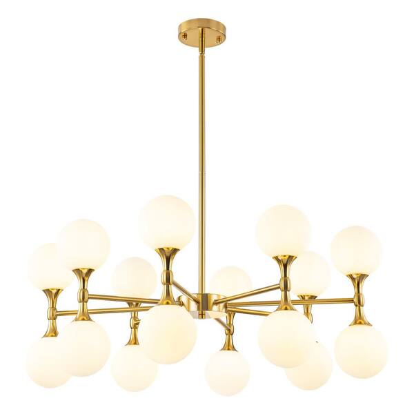 RRTYO Ameal 16-Light Glam Brushed Brass Sputnik Pendant Up