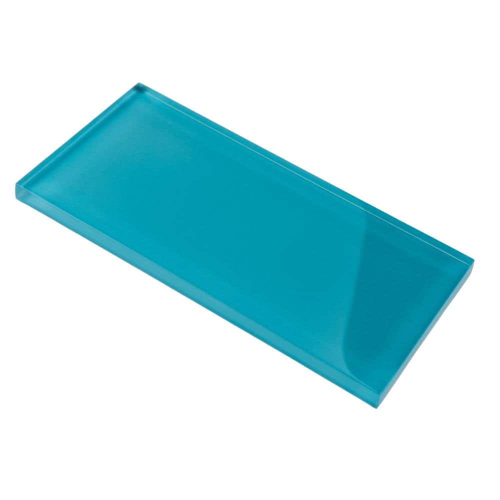 Cerulean Blue 3x6 Glossy Glass Subway Wall Tile, 40 Pack