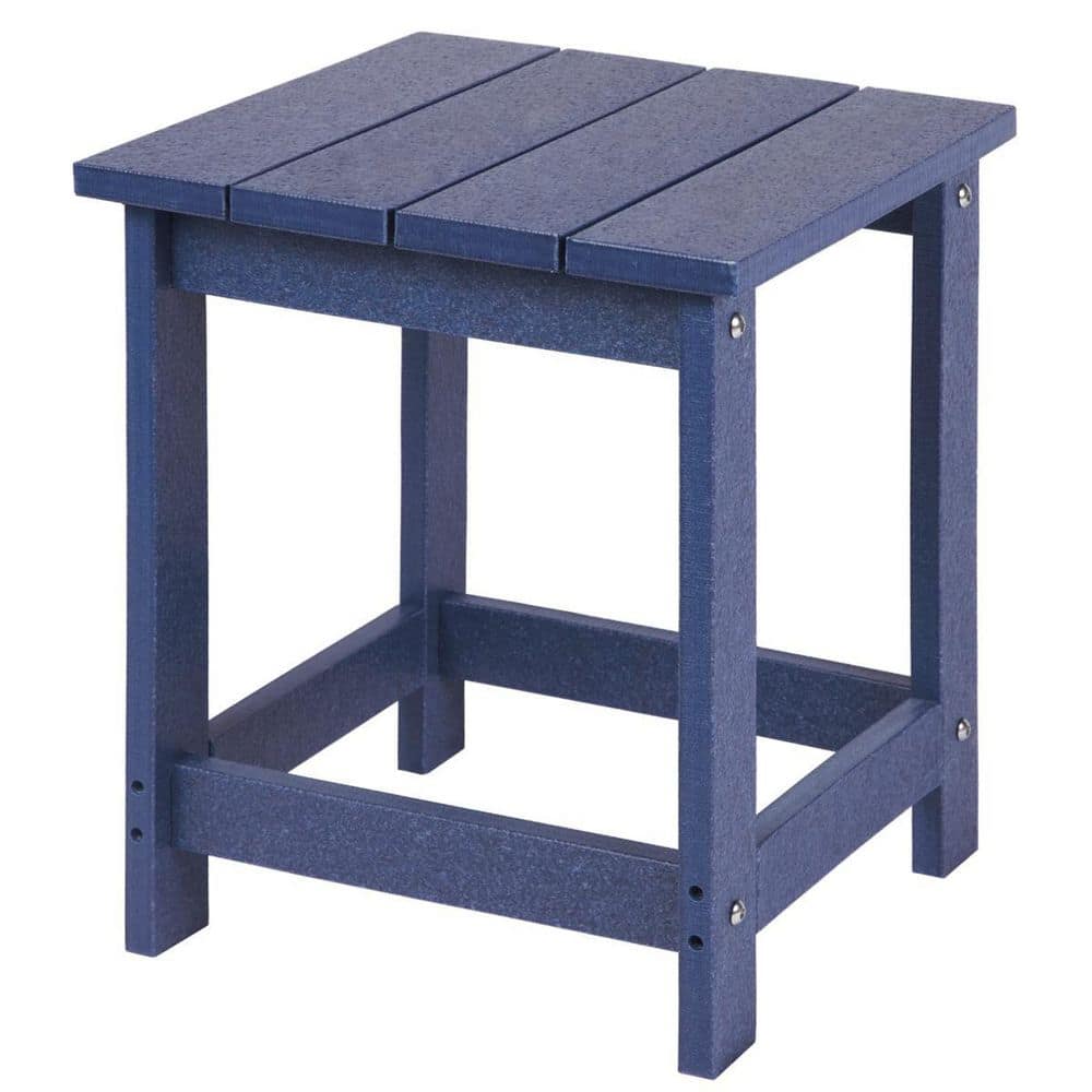 Navy Blue 14.8 in. Recycled Plastic Outdoor Coffee Table Side Table