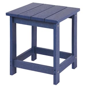 Navy Blue 14.8 in. Recycled Plastic Outdoor Coffee Table Side Table