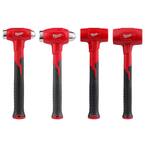 Grip 3-Piece Deadblow Hammer Set – 12 Oz Brass Hammer, 1 Lb Ball Peen Hammer, 1/2 Lb Deadblow Mallet – Fiberglass Handles – Home, Garage, Workshop