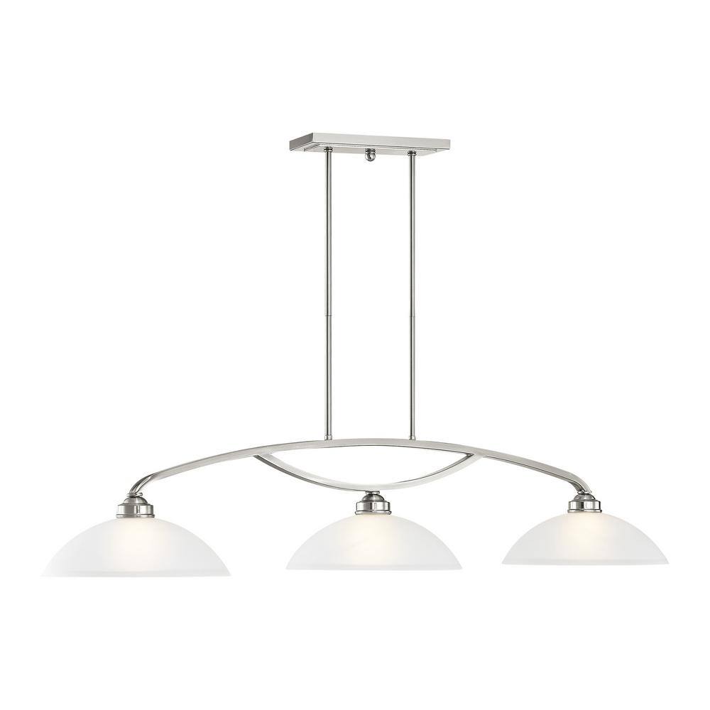 Somerset Sleek 50'' Brushed Nickel Linear Island Light with Satin Glass